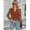 imageWomens Mesh Long Sleeve Shirts Dressy Casual V Neck Blouses Business Work TopsMaple
