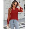 imageWomens Mesh Long Sleeve Shirts Dressy Casual V Neck Blouses Business Work TopsRed