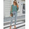 imageWomens Mesh Long Sleeve Shirts Dressy Casual V Neck Blouses Business Work TopsSage Green