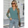 imageWomens Mesh Long Sleeve Shirts Dressy Casual V Neck Blouses Business Work TopsSage Green