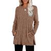 imageSAMPEEL Womens Sweaters Crewneck Long Sleeve Shirts with Pockets Fall Outfits 2025 Fashion Winter Clothing Side SlitOrange Brown
