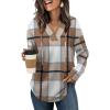 imageSampeel Hoodies for Women Trendy Fall Fashion 2025 V Neck Oversized Sweatshirt Plus Size Tops ClothesBrown Plaid