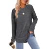 imageSampeel Long Sleeve Shirts for Women Tunic Tops Loose Fit Dressy Crew Neck Pullover Basic Sweaters for Women 2025Darkgrey