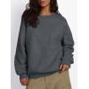 imageTrendy Queen Fleece Sherpa Lined Sweatshirts for Women 2025 Fall Fashion Winter Crewneck Pullover Hoodies Outfits ClothesDark Grey