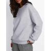 imageTrendy Queen Fleece Sherpa Lined Sweatshirts for Women 2025 Fall Fashion Winter Crewneck Pullover Hoodies Outfits ClothesHeather Grey