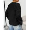 imageTrendy Queen Oversized Cable Knit Sweaters for Women Trendy 2025 Fall Fashion Outfits Pullover Crewneck Sweaters TopsBlack
