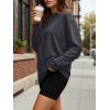 imageTrendy Queen Womens Oversized Long Sleeve T Shirts 2025 Basic Crewneck Tee Fall Tops Casual Workout Y2K ClothesDeepgrey