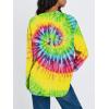 imageTrendy Queen Womens Oversized Long Sleeve T Shirts 2025 Basic Crewneck Tee Fall Tops Casual Workout Y2K ClothesTie Dye Rainbow