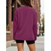imageTrendy Queen Womens Oversized Long Sleeve T Shirts 2025 Basic Crewneck Tee Fall Tops Casual Workout Y2K ClothesWine