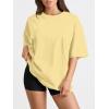 imageTrendy Queen Womens Oversized Summer T Shirts Plus Size Batwing Cute Casual Tops Short Sleeves Fashion Workout ClothesLemonyellow