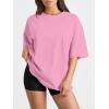 imageTrendy Queen Womens Oversized Summer T Shirts Plus Size Batwing Cute Casual Tops Short Sleeves Fashion Workout ClothesPink