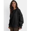 imageTrendy Queen Womens Side Slit Sweatshirts Casual Oversized Crewneck Long Sleeve Pullover Fall Fashion 2025Black