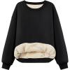 imageTrendy Queen Fleece Sherpa Lined Sweatshirts for Women 2025 Fall Fashion Winter Crewneck Pullover Hoodies Outfits ClothesBlack
