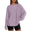imageTrendy Queen Womens Oversized Long Sleeve T Shirts 2025 Basic Crewneck Tee Fall Tops Casual Workout Y2K ClothesPurple