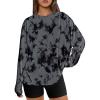 imageTrendy Queen Womens Oversized Long Sleeve T Shirts 2025 Basic Crewneck Tee Fall Tops Casual Workout Y2K ClothesTiedyegrey