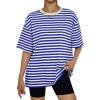imageTrendy Queen Womens Oversized Summer T Shirts Plus Size Batwing Cute Casual Tops Short Sleeves Fashion Workout ClothesSebluewhite