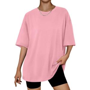 imageTrendy Queen Womens Oversized Summer T Shirts Plus Size Batwing Cute Casual Tops Short Sleeves Fashion Workout ClothesCameopink