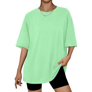 imageTrendy Queen Womens Oversized Summer T Shirts Plus Size Batwing Cute Casual Tops Short Sleeves Fashion Workout ClothesMintgreen