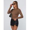 imageTrendy Queen Womens Long Sleeve T Shirts Fall Fashion 2025 Basic Crop Tops Going Out Outfits Y2k ClothesBrown