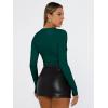 imageTrendy Queen Womens Long Sleeve T Shirts Fall Fashion 2025 Basic Crop Tops Going Out Outfits Y2k ClothesDark Green