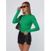 imageTrendy Queen Womens Long Sleeve T Shirts Fall Fashion 2025 Basic Crop Tops Going Out Outfits Y2k ClothesGreen