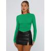 imageTrendy Queen Womens Long Sleeve T Shirts Fall Fashion 2025 Basic Crop Tops Going Out Outfits Y2k ClothesGreen