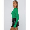 imageTrendy Queen Womens Long Sleeve T Shirts Fall Fashion 2025 Basic Crop Tops Going Out Outfits Y2k ClothesGreen