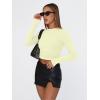imageTrendy Queen Womens Long Sleeve T Shirts Fall Fashion 2025 Basic Crop Tops Going Out Outfits Y2k ClothesLemon Yellow