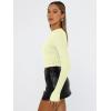 imageTrendy Queen Womens Long Sleeve T Shirts Fall Fashion 2025 Basic Crop Tops Going Out Outfits Y2k ClothesLemon Yellow