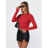 imageTrendy Queen Womens Long Sleeve T Shirts Fall Fashion 2025 Basic Crop Tops Going Out Outfits Y2k ClothesRed