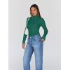 imageTrendy Queen Womens Turtleneck Long Sleeve Shirts Fall Fashion Basic Thermal Underwear Tops Winter Clothes 2025Green