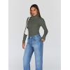 imageTrendy Queen Womens Turtleneck Long Sleeve Shirts Fall Fashion Basic Thermal Underwear Tops Winter Clothes 2025Olive