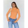 imageTrendy Queen Womens Turtleneck Long Sleeve Shirts Fall Fashion Basic Thermal Underwear Tops Winter Clothes 2025Orange