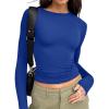 imageTrendy Queen Womens Long Sleeve T Shirts Fall Fashion 2025 Basic Crop Tops Going Out Outfits Y2k ClothesRoyal Blue