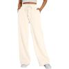 imageTrendy Queen Womens Wide Leg Fleece Lined Sweatpants Winter Baggy Lounge Travel Pants Fashion Outfits 2025 Joggers ClothesApricot