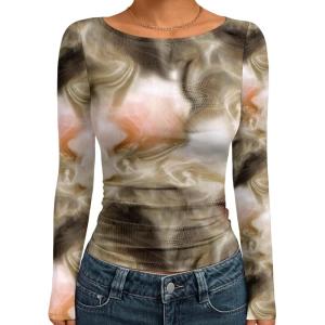 imageTrendy Queen Womens Boat Neck Tops Long Sleeve Shirts Casual Fitted Tee Shirts Solid Color Fall Basic Clothes 2025Camogreen