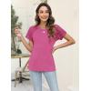 imageWomens Lace Short Sleeve Tops Dressy Casual Blouses Business Work Shirts 2025 Trendy Summer T ShirtHot Pink