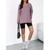 imageTrendy Queen Womens Oversized Long Sleeve T Shirts Side Slit Workout Tops Fall Fashion Plus Size Gym V Neck Basic Y2k TeesDarkpink