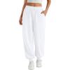 imageTrendy Queen Womens Sweatpants Baggy Athletic Joggers with Pockets Lounge PantsWhite