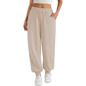 imageTrendy Queen Womens Sweatpants Baggy Athletic Joggers with Pockets Lounge PantsBeige