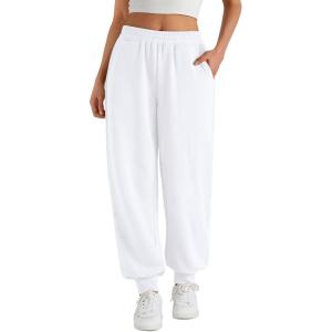 imageTrendy Queen Womens Sweatpants Baggy Athletic Joggers with Pockets Lounge PantsWhite