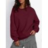 imageTrendy Queen Fleece Sherpa Lined Sweatshirts for Women 2025 Fall Fashion Winter Crewneck Pullover Hoodies Outfits ClothesWine Red