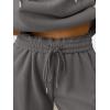 imageTrendy Queen Womens 2 Piece Outfits Lounge Fall Fashion Sets Oversized Sweatshirts Wide Leg Pants Sweatsuits Winter ClothesBlack Grey