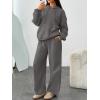 imageTrendy Queen Womens 2 Piece Outfits Lounge Fall Fashion Sets Oversized Sweatshirts Wide Leg Pants Sweatsuits Winter ClothesBlack Grey