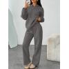 imageTrendy Queen Womens 2 Piece Outfits Lounge Fall Fashion Sets Oversized Sweatshirts Wide Leg Pants Sweatsuits Winter ClothesBlack Grey