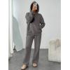 imageTrendy Queen Womens 2 Piece Outfits Lounge Fall Fashion Sets Oversized Sweatshirts Wide Leg Pants Sweatsuits Winter ClothesBlack Grey