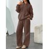 imageTrendy Queen Womens 2 Piece Outfits Lounge Fall Fashion Sets Oversized Sweatshirts Wide Leg Pants Sweatsuits Winter ClothesChocolate Brown