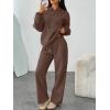imageTrendy Queen Womens 2 Piece Outfits Lounge Fall Fashion Sets Oversized Sweatshirts Wide Leg Pants Sweatsuits Winter ClothesChocolate Brown