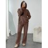 imageTrendy Queen Womens 2 Piece Outfits Lounge Fall Fashion Sets Oversized Sweatshirts Wide Leg Pants Sweatsuits Winter ClothesChocolate Brown