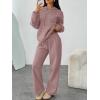 imageTrendy Queen Womens 2 Piece Outfits Lounge Fall Fashion Sets Oversized Sweatshirts Wide Leg Pants Sweatsuits Winter ClothesDark Pink